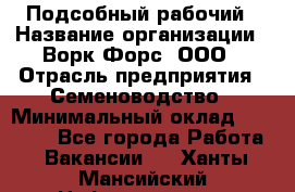 Подсобный рабочий › Название организации ­ Ворк Форс, ООО › Отрасль предприятия ­ Семеноводство › Минимальный оклад ­ 30 000 - Все города Работа » Вакансии   . Ханты-Мансийский,Нефтеюганск г.